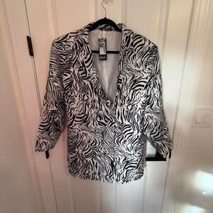 NWT Nasty Gal Wild Streak Black and White Zebra print blazer dress size 8